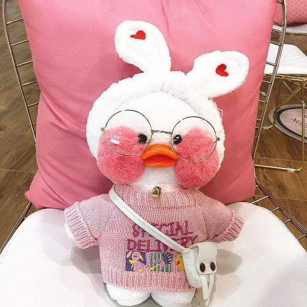 Planet Gates 30cm / 27 30CM Pink LaLafanfan Kawaii Cafe Mimi Yellow Duck Plush Toy Cute Stuffed Doll Soft Animal Dolls Kids Toys Birthday Gift for girl
