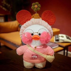 Planet Gates 30CM / 29 30CM Pink LaLafanfan Kawaii Cafe Mimi Yellow Duck Plush Toy Cute Stuffed Doll Soft Animal Dolls Kids Toys Birthday Gift for girl