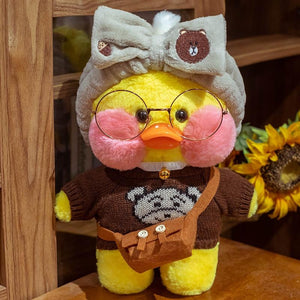 Planet Gates 30cm Cartoon LaLafanfan Cafe Yellow Duck Plush Toy Stuffed Soft Kawaii Duck Doll Animal Pillow Girl Birthday Gift for Children