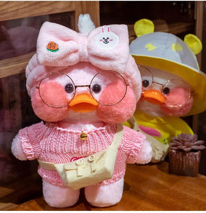 Planet Gates 30cm Cartoon LaLafanfan Cafe Yellow Duck Plush Toy Stuffed Soft Kawaii Duck Doll Animal Pillow Girl Birthday Gift for Children