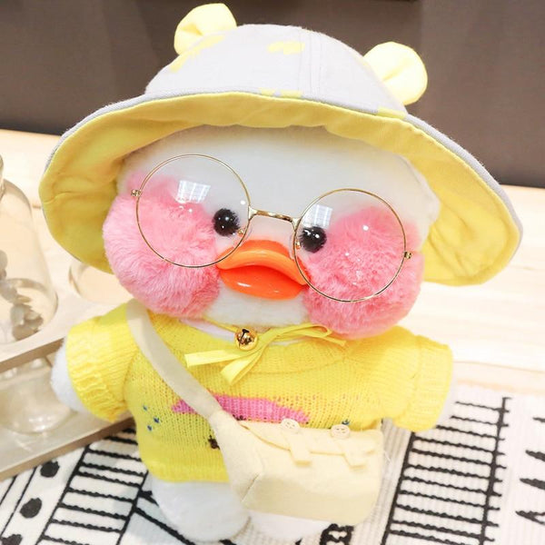 Planet Gates 30cm Cartoon LaLafanfan Cafe Yellow Duck Plush Toy Stuffed Soft Kawaii Duck Doll Animal Pillow Girl Birthday Gift for Children