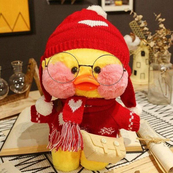 Planet Gates 30cm Cute LaLafanfan Cafe Yellow Duck Plush Toy Creative Duck Stuffed Doll Soft Animal Dolls Baby Toys Birthday Gift for Girl