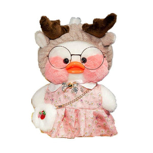 Planet Gates 30cm Kawaii Plush Yellow Duck Stuffed Animals Hyaluronic Acid Duck Lalafanfan Duck Clothes Accessories Toys for Girls Kids Gifts