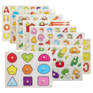 Planet Gates 30cm Kid Early educational toys baby hand grasp wooden puzzle toy alphabet and digit learning education child wood jigsaw toy