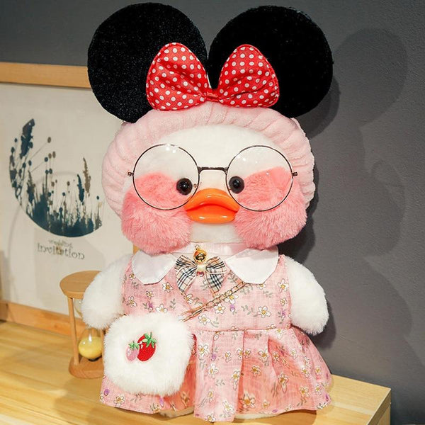 Planet Gates 30cm Korean Cartoon Cute LaLafanfan Cafe Duck Plush Toy Stuffed Soft Kawaii Duck Doll Animal Pillow Birthday Gift for Children