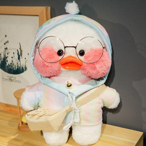 Planet Gates 30cm Korean Cartoon Cute LaLafanfan Cafe Duck Plush Toy Stuffed Soft Kawaii Duck Doll Animal Pillow Birthday Gift for Children