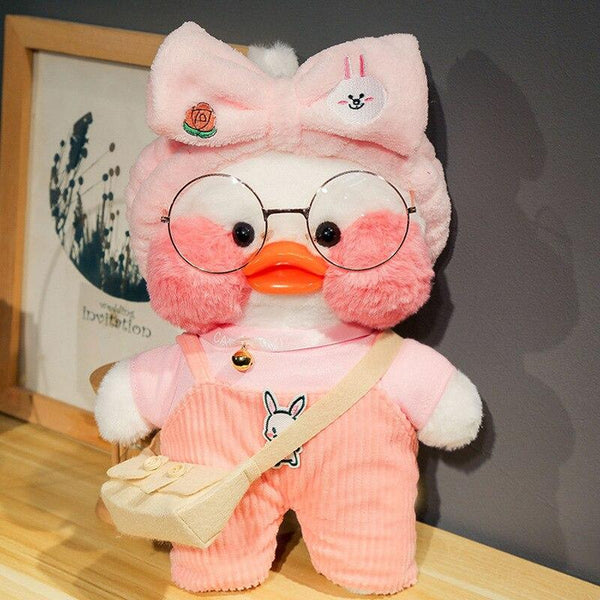 Planet Gates 30cm Korean Cartoon Cute LaLafanfan Cafe Duck Plush Toy Stuffed Soft Kawaii Duck Doll Animal Pillow Birthday Gift for Children
