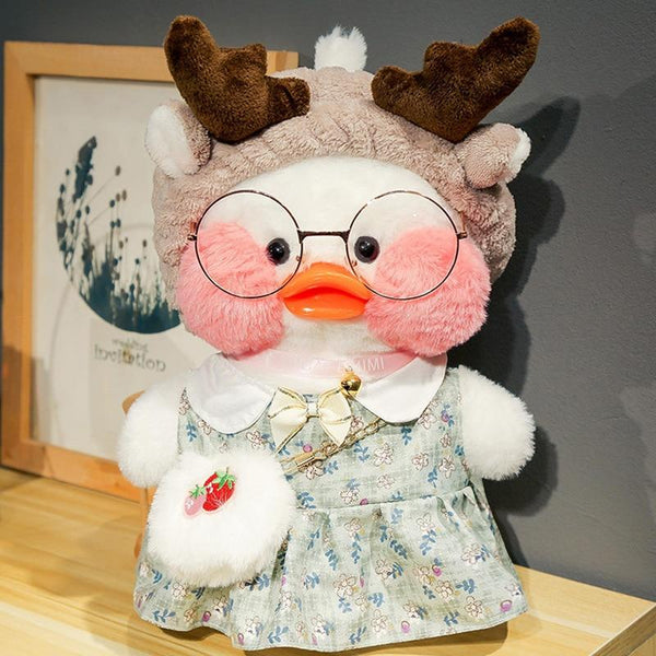 Planet Gates 30cm Korean Cartoon Cute LaLafanfan Cafe Duck Plush Toy Stuffed Soft Kawaii Duck Doll Animal Pillow Birthday Gift for Children