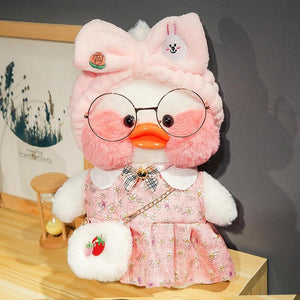 Planet Gates 30cm Korean Cartoon Cute LaLafanfan Cafe Duck Plush Toy Stuffed Soft Kawaii Duck Doll Animal Pillow Birthday Gift for Children