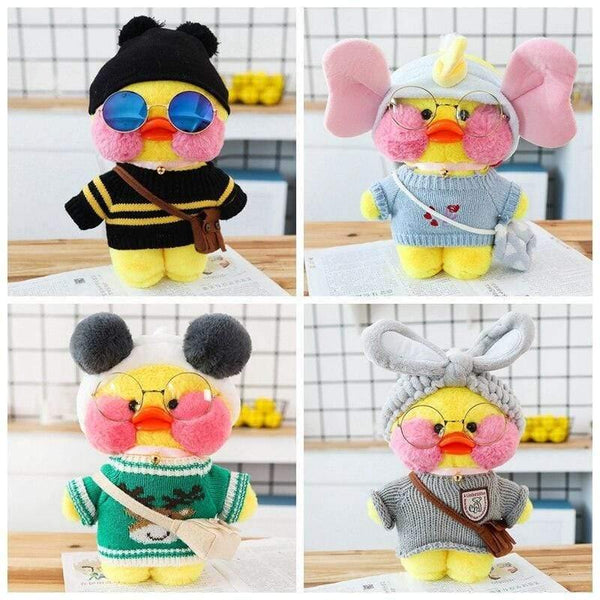 30cm LaLafanfan Cafe Duck Plush Toy Doll Clothes  Cartoon Yellow Duck Stuffed Dolls Doll Accessories Kids Toys Gift For Children