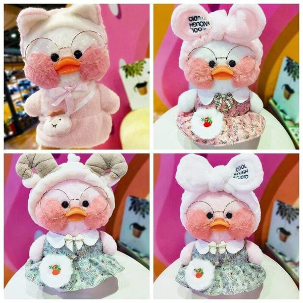 30cm LaLafanfan Cafe Duck Plush Toy Doll Clothes  Cartoon Yellow Duck Stuffed Dolls Doll Accessories Kids Toys Gift For Children