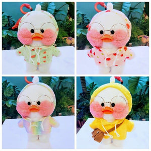 30cm LaLafanfan Cafe Duck Plush Toy Doll Clothes  Cartoon Yellow Duck Stuffed Dolls Doll Accessories Kids Toys Gift For Children