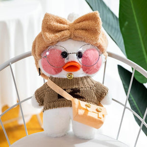 Planet Gates 30cm New Hyaluronic Acid Duck Plush Dolls Cute Animal Ducks Stuffed Doll Toys For Girl Little Yellow Duck With Glasses Kids Gift
