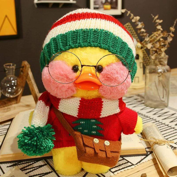 Planet Gates 30cm New Hyaluronic Acid Duck Plush Dolls Cute Animal Ducks Stuffed Doll Toys For Girl Little Yellow Duck With Glasses Kids Gift