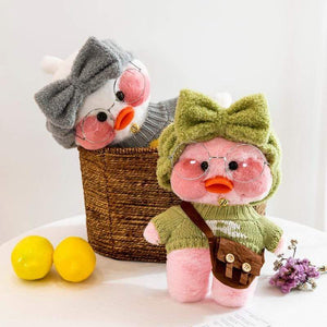 Planet Gates 30cm New Hyaluronic Acid Duck Plush Dolls Cute Animal Ducks Stuffed Doll Toys For Girl Little Yellow Duck With Glasses Kids Gift
