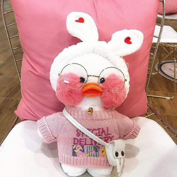 Planet Gates 30CM Pink LaLafanfan Kawaii Cafe Mimi Yellow Duck Plush Toy Cute Stuffed Doll Soft Animal Dolls Kids Toys Birthday Gift for girl