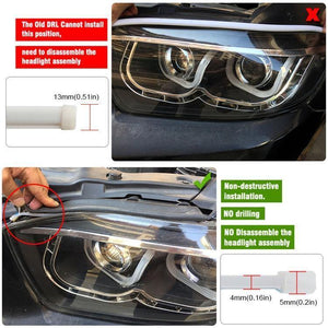 Planet Gates 30cm / single White 2x Ultrafine 45cm 60cm drl LED Flexible Tube Style Daytime Running Lights Tear Strip Car Headlight Turn Signal Angel Eyes