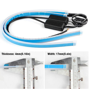 Planet Gates 30cm / single White 2x Ultrafine 45cm 60cm drl LED Flexible Tube Style Daytime Running Lights Tear Strip Car Headlight Turn Signal Angel Eyes