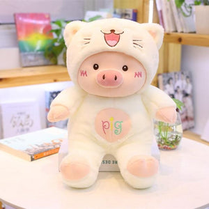 Planet Gates 30cm / white 30-60cm Lovely Pig Plush Toy Creative Cosplay Cat&Bear&Dog Doll Soft Stuffed Animals Toy for Children Baby Kawaii  Birhtday Gift