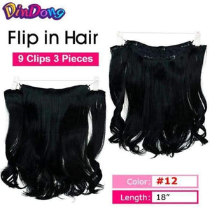 Planet Gates 30J# / 18inches Synthetic Flip In Hair Wavy Clip in Hair Extensions 3/4 Half Wig 3 Styles 50 Colors Available Premium Heat Resistant