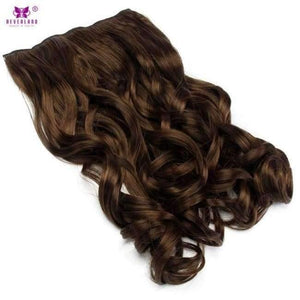 Planet Gates 30J# / 24inches 24'' Clip in Hair Extensions Natural One Pieces 5Clips Heat Resistant Synthetic Hair Wavy Ombre Hairpiece Women Wigs