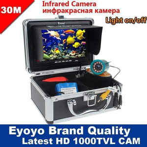 Planet Gates 30M 1000TVL Fish Finder Underwater Ice Sea Fishing 7" Video Camera Monitor AntiSunshine Shielf Sunvisor IR LED