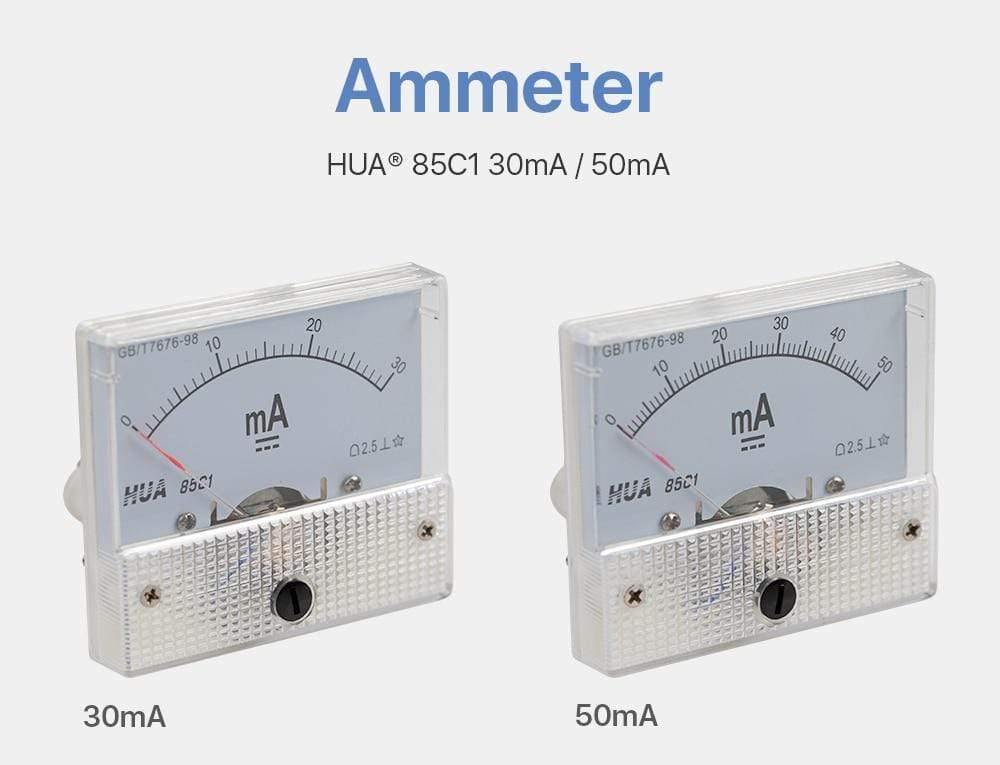 Planet Gates 30mA 50mA Ammeter HUA 85C1 DC 0-30mA 0-50mA Analog Amp Panel Meter Current for CO2 Laser Engraving Cutting Machine