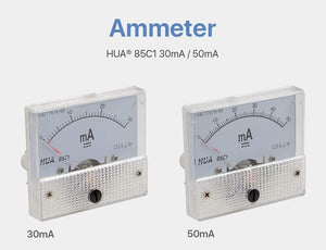 Planet Gates 30mA 50mA Ammeter HUA 85C1 DC 0-30mA 0-50mA Analog Amp Panel Meter Current for CO2 Laser Engraving Cutting Machine