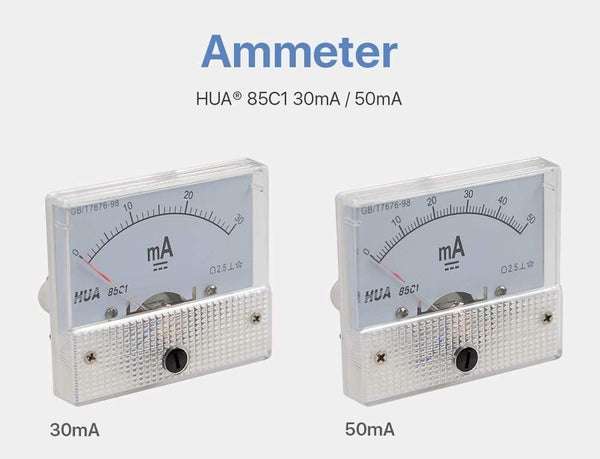Planet Gates 30mA 50mA Ammeter HUA 85C1 DC 0-30mA 0-50mA Analog Amp Panel Meter Current for CO2 Laser Engraving Cutting Machine