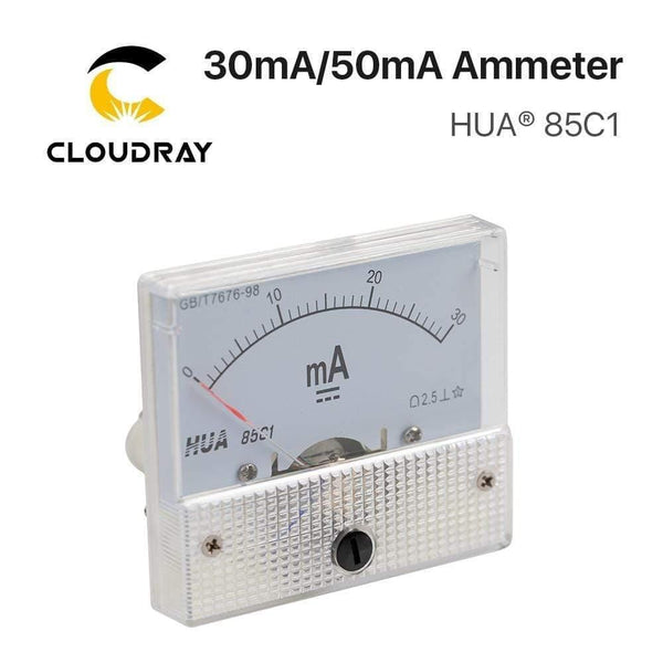 Planet Gates 30mA 50mA Ammeter HUA 85C1 DC 0-30mA 0-50mA Analog Amp Panel Meter Current for CO2 Laser Engraving Cutting Machine