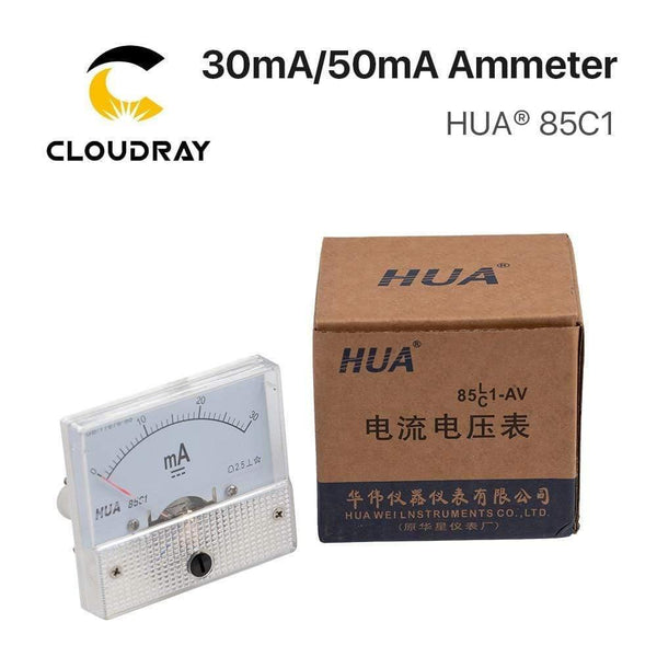 Planet Gates 30mA 50mA Ammeter HUA 85C1 DC 0-30mA 0-50mA Analog Amp Panel Meter Current for CO2 Laser Engraving Cutting Machine