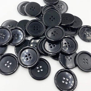 Planet Gates 30mm 50pcs 11/15/18/20/25/30mm Black Color Overcoat Plastic Button 4 Holes Craft Sewing PT251