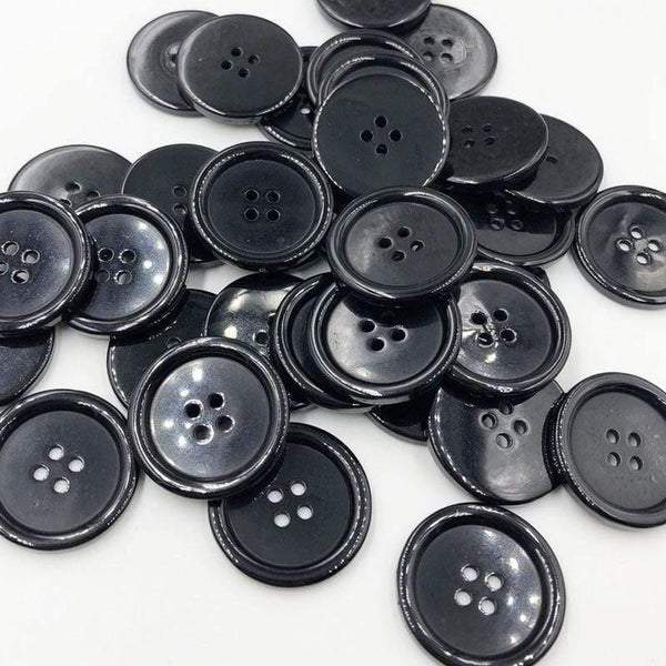Planet Gates 30mm 50pcs 11/15/18/20/25/30mm Black Color Overcoat Plastic Button 4 Holes Craft Sewing PT251