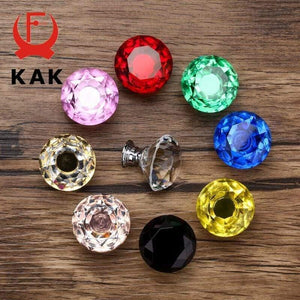 30mm Diamond Shape Design Crystal Glass Knobs Cupboard Pulls Drawer Knobs Kitchen Cabinet Handles Furniture Handle Hardware