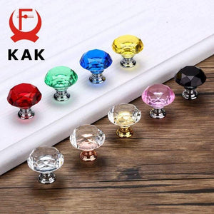 30mm Diamond Shape Design Crystal Glass Knobs Cupboard Pulls Drawer Knobs Kitchen Cabinet Handles Furniture Handle Hardware
