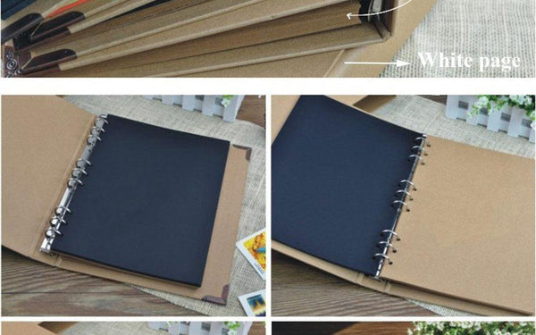 30Pages Blank/Loose-leaf Photo Album Scarpbook Handmade/Wedding/DIY/Self-Adhesive/Paper Photo Album Cover Kraft Album For Photos
