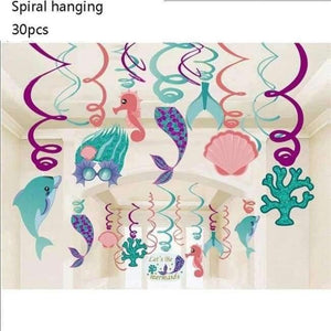 Planet Gates 30pcs 1pcs Little Mermaid Unicorn Party Tablecloth Kids Birthday Party Decoration Cute Table Cover Wedding Christening Supplies