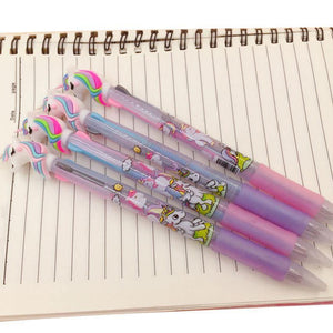 Planet Gates 30pcs/lot New Cute Unicorn 3 In 1 Multi Color Ballpoint Writing ballpoint pen School Office supplies