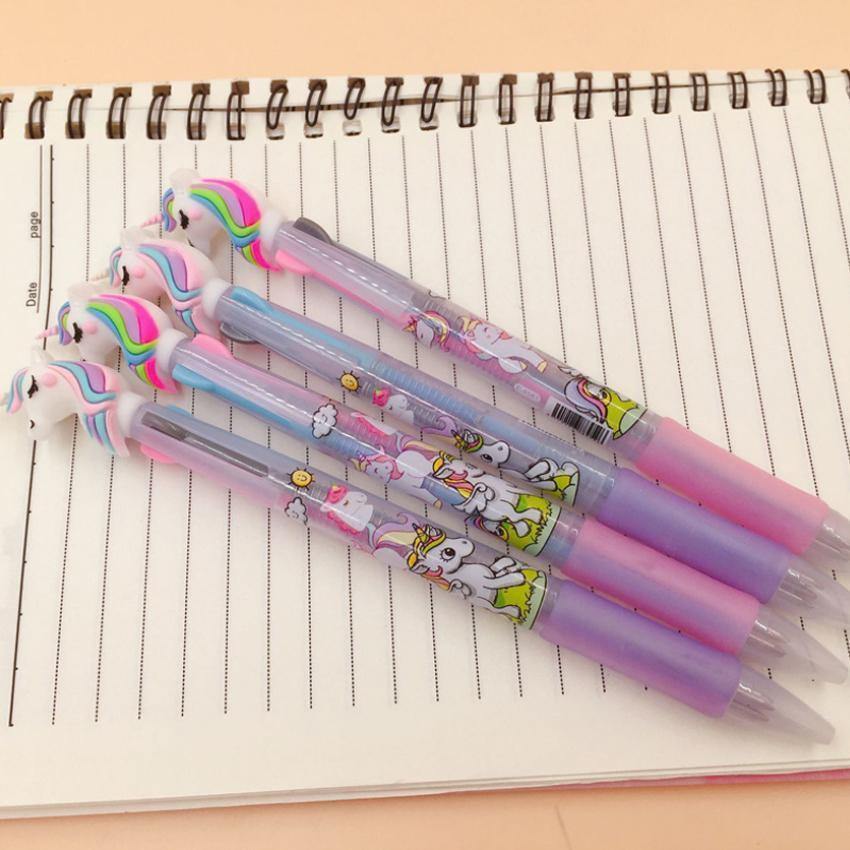 Planet Gates 30pcs/lot New Cute Unicorn 3 In 1 Multi Color Ballpoint Writing ballpoint pen School Office supplies