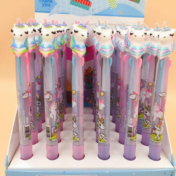 Planet Gates 30pcs/lot New Cute Unicorn 3 In 1 Multi Color Ballpoint Writing ballpoint pen School Office supplies