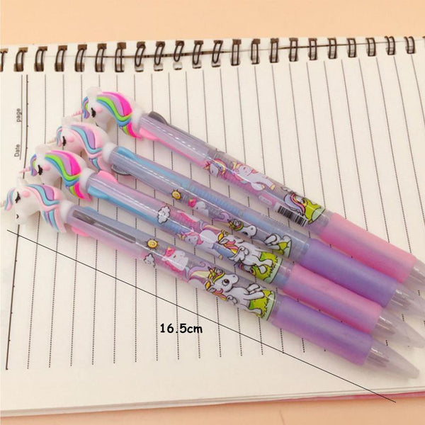 Planet Gates 30pcs/lot New Cute Unicorn 3 In 1 Multi Color Ballpoint Writing ballpoint pen School Office supplies