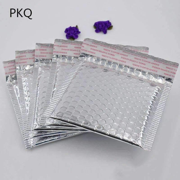 Planet Gates 30pcs/lot Silver Bubble Mailers Padded Envelopes Packaging Shipping Bags Bubble Mailing Envelope Bags School Business supplies