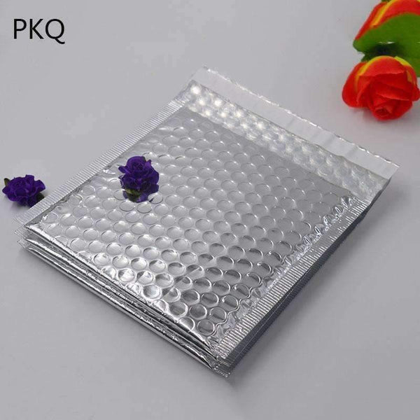 Planet Gates 30pcs/lot Silver Bubble Mailers Padded Envelopes Packaging Shipping Bags Bubble Mailing Envelope Bags School Business supplies