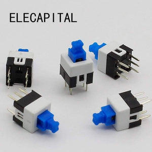 Planet Gates 30pcs/lot Square 7x7x12mm 6 Pin DPDT Mini Push Button Self-locking Switch G64 Multimeter Switch