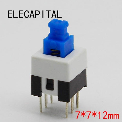Planet Gates 30pcs/lot Square 7x7x12mm 6 Pin DPDT Mini Push Button Self-locking Switch G64 Multimeter Switch