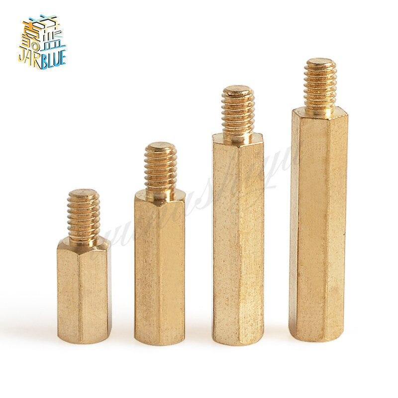30Pcs M2.5/M3/M4+6mm Hex Nut Spacing Screw Brass Threaded Pillar PCB Standoff Spacer