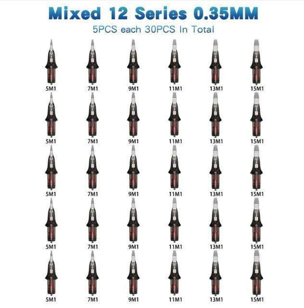 Planet Gates 30PCS Mixed Needle 3 Complete Rotary Tattoo Machine Kit Swiss Motor Pen Permanent Makeup Tattoo Machine Sets with Cartridges Needles Tattoo Power