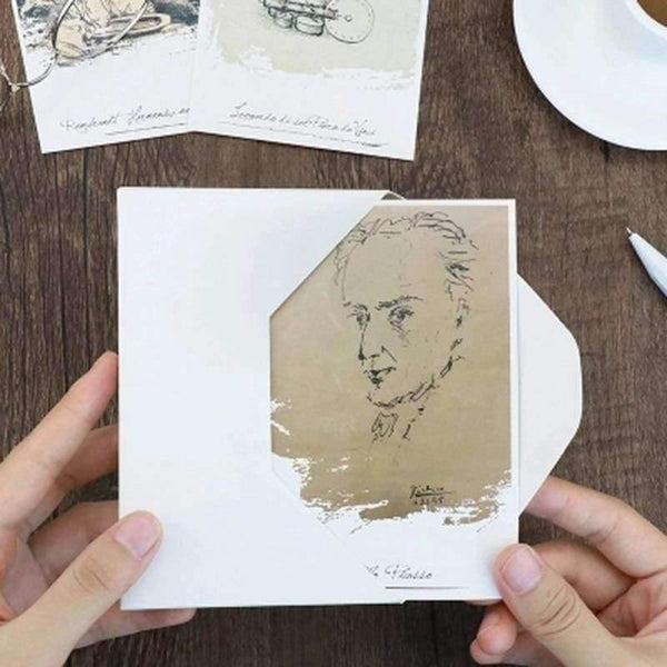 Planet Gates 30sheets/LOT Da Vinci Black and White Hand-painted English/Christmas and New Year gifts /postcard set /wish Card/business cards