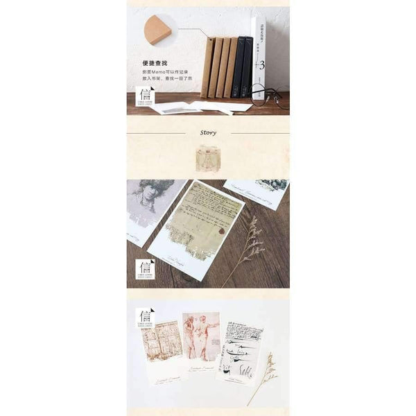 Planet Gates 30sheets/LOT Da Vinci Black and White Hand-painted English/Christmas and New Year gifts /postcard set /wish Card/business cards