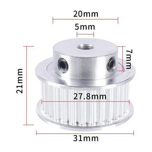 Planet Gates 30T W10 B5 2pcs 3GT 30 Tooth Pulley Wheel 3D Printer Parts Bore 5mm 6.35mm 8mm GT3 Timing Pulley Aluminium Gear Belt Width 10mm
